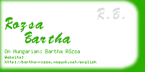 rozsa bartha business card